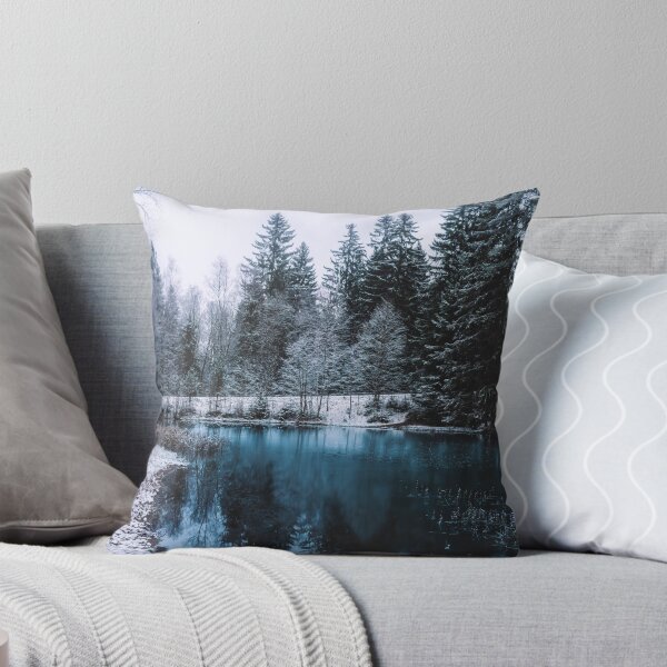 Item preview, Snowy Fir Trees Next to A Frozen Lake in Winter designed and sold by ONORMAL.