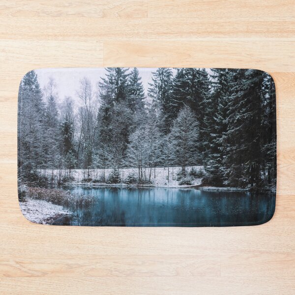 Item preview, Snowy Fir Trees Next to A Frozen Lake in Winter designed and sold by ONORMAL.