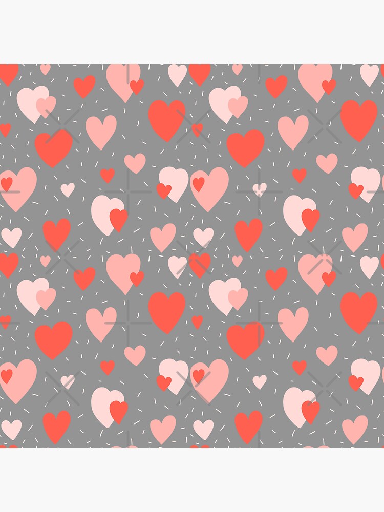 Red Love Hearts On Pink Cute Fabric  Red heart patterns, Red love heart,  Heart patterns
