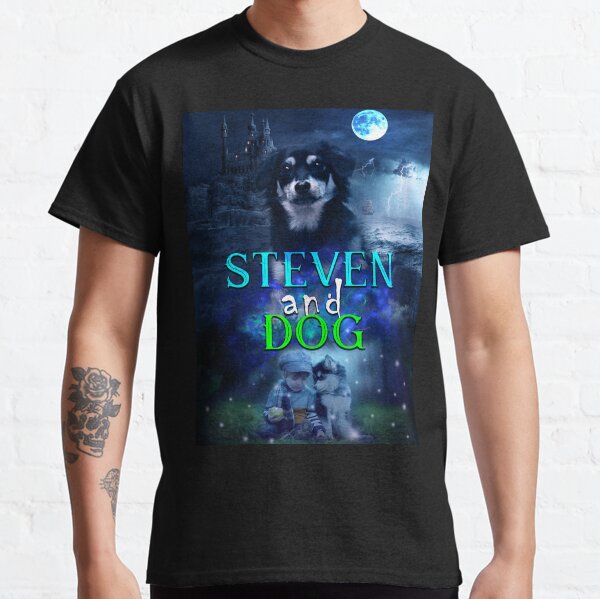 Steven and Dog - Dog lover, Husky, Pup, Cute Animals, Children, Adults, College, School, Pets Classic T-Shirt
