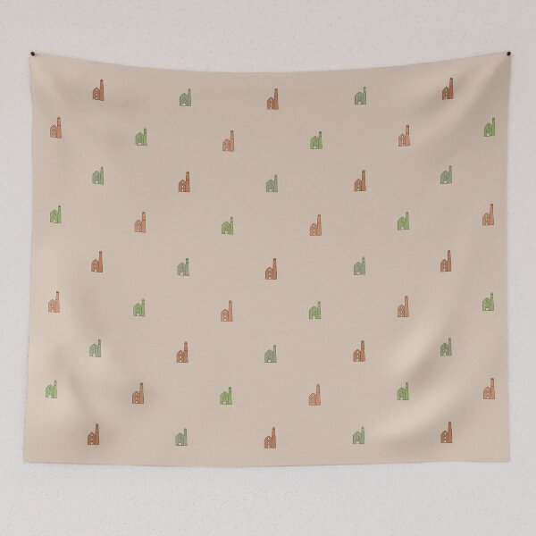 Item preview, Cornish Tin Mines Pattern Green Brown Beige Cornwall designed and sold by cashewdays.