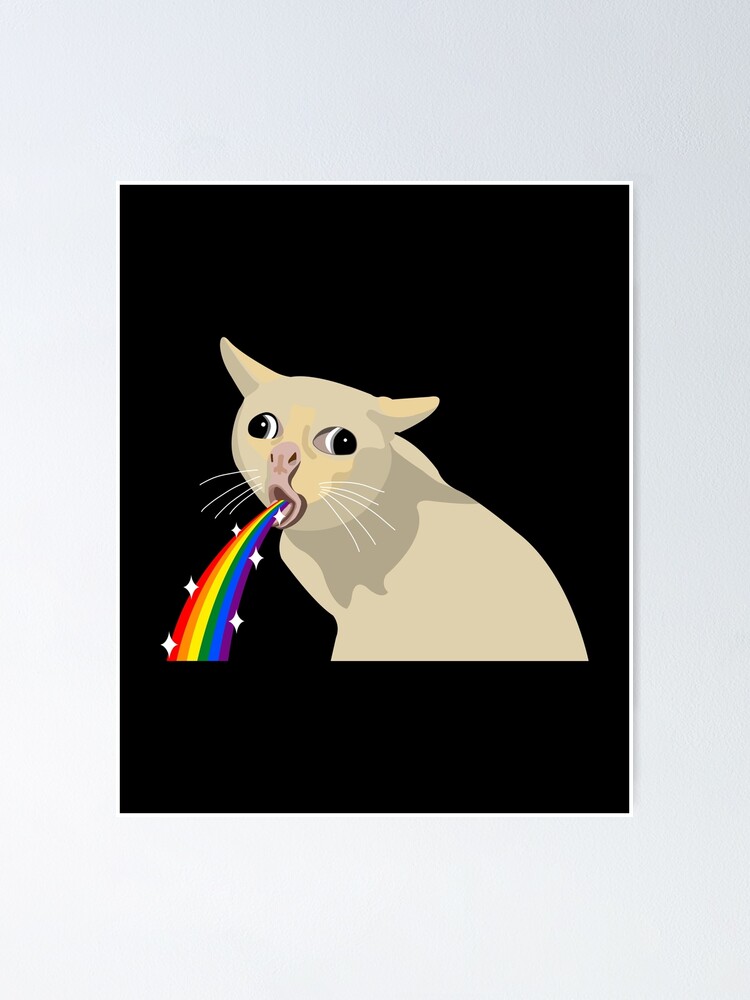 "Cat Gagging Meme" Poster for Sale by Sthyouneed Redbubble