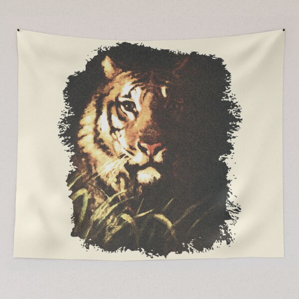 Item preview, Tiger in the Moonlight Shadows - Grunge Texture designed and sold by pixelspantry.