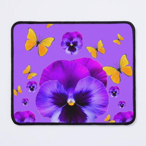 Item preview, PURPLE SPRING PANSIES YELLOW BUTTERFLIES ART designed and sold by sharlesart.