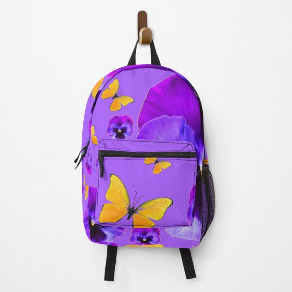 Item preview, PURPLE SPRING PANSIES YELLOW BUTTERFLIES ART designed and sold by sharlesart.