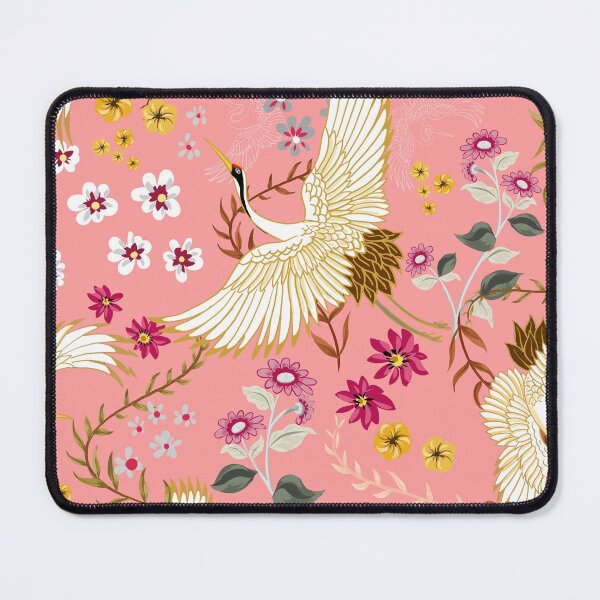 Item preview, Chinoiserie Cranes on pink, birds designed and sold by chrissyink.