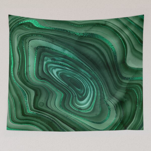 Item preview, Emerald green agate stone watercolor designed and sold by Orianah.