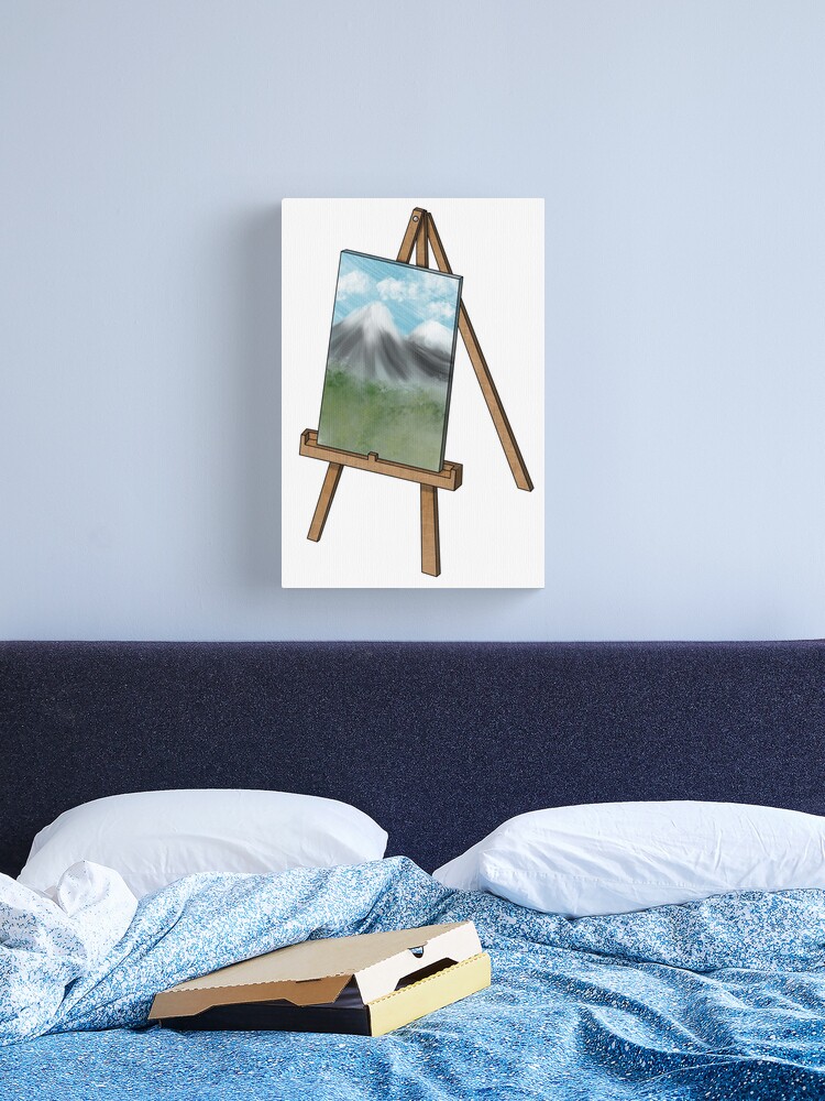 Easel with Mountain Painting Poster for Sale by LeighsDesigns