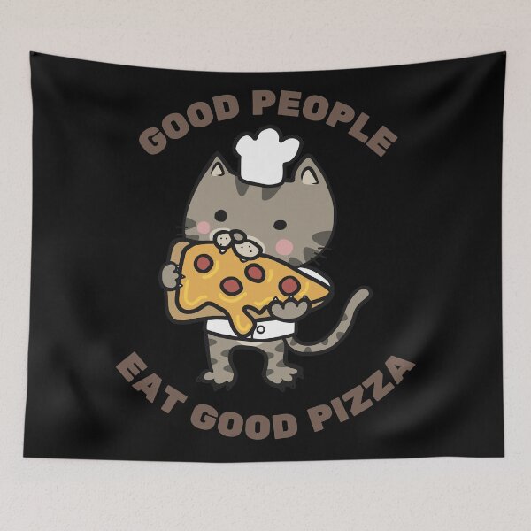 Item preview, GOOD PEOPLE EAT GOOD PIZZA-CUTE CAT designed and sold by SighFly52.
