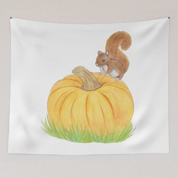 Item preview, Squirrel on a Pumpkin designed and sold by Art by Kathleen Stuart.