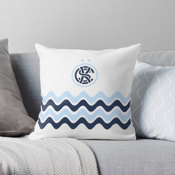 KC Soccer Blue Waves Throw Pillow