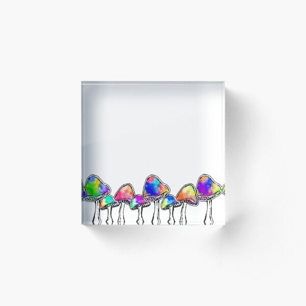Magic Mushrooms Acrylic Block
