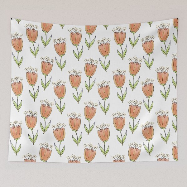 Item preview, Pretty, whimsical orange Tulip fields. designed and sold by LaBellCreative.
