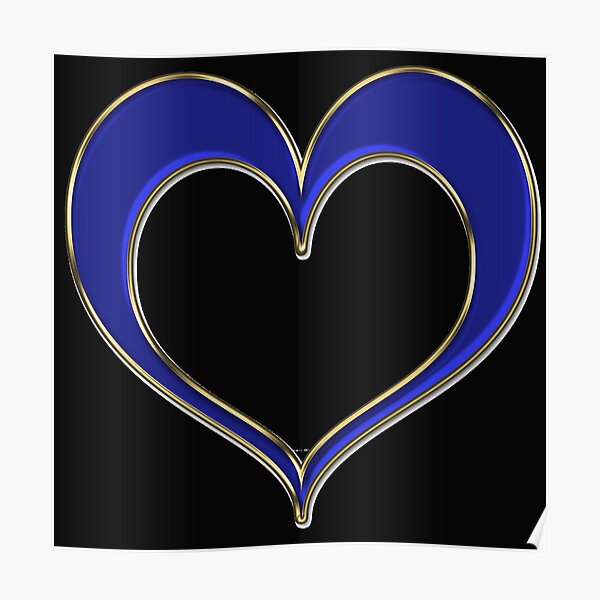 Sapphire and Gold Open Heart Poster