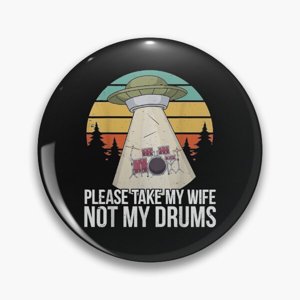 Item preview, Funny Drummer Drumming Drum Kit Percussion I Wife Ufo Aliens designed and sold by Chloe43212.