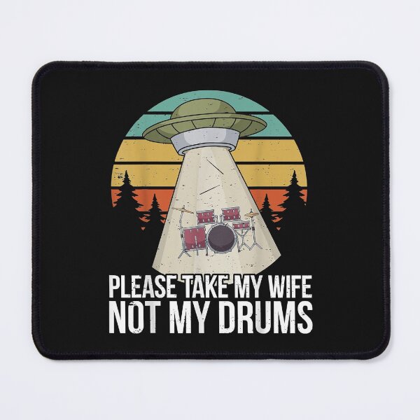 Item preview, Funny Drummer Drumming Drum Kit Percussion I Wife Ufo Aliens designed and sold by Chloe43212.