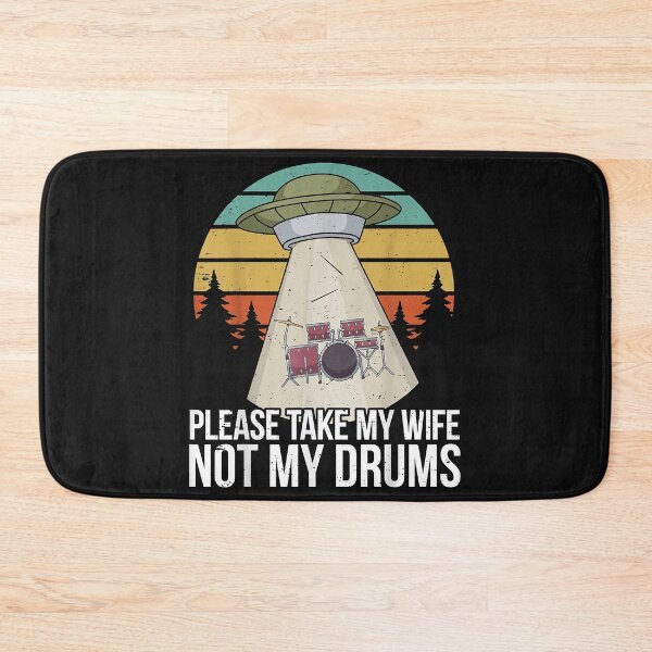Item preview, Funny Drummer Drumming Drum Kit Percussion I Wife Ufo Aliens designed and sold by Chloe43212.