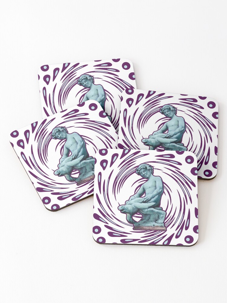 Thumbnail 1 of 5, Coasters (Set of 4), Turtle Boy designed and sold by JLSimpkinsArt.