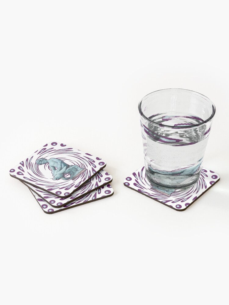 Thumbnail 2 of 5, Coasters (Set of 4), Turtle Boy designed and sold by JLSimpkinsArt.