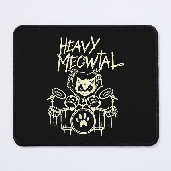 Item preview, Heavy Metal Headbanger Gift Drummer Cat Playing Drum Meowtal designed and sold by Chloe43212.