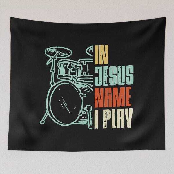 Item preview, Jesus Name I Play Drums God Drumming Music Christian Drummer designed and sold by Chloe43212.