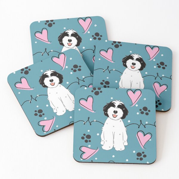 Item preview, Love Cute Black and White Tibetan Terrier Puppy designed and sold by Lulupainting.