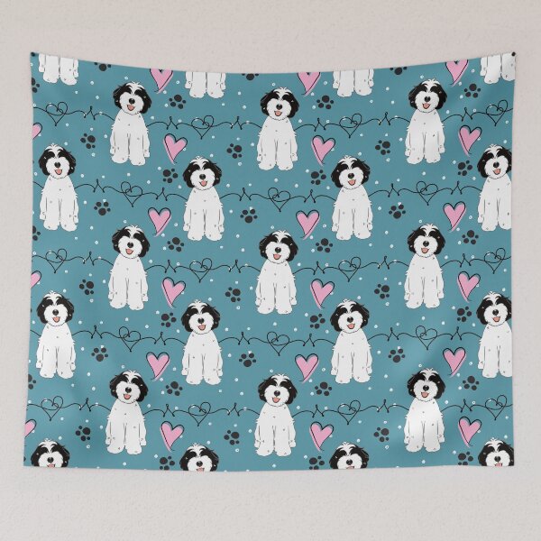 Item preview, Love Cute Black and White Tibetan Terrier Puppy designed and sold by Lulupainting.