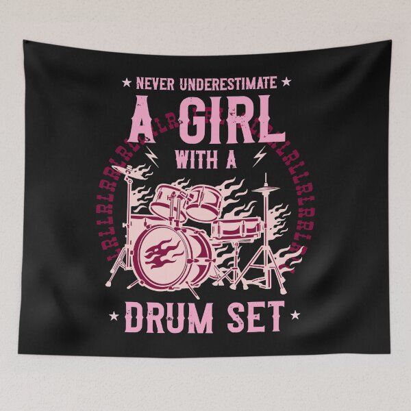 Item preview, Never Underestimate A Girl With A Drum Set - Drummer Long Sleeve designed and sold by Chloe43212.