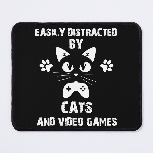 Item preview, Easily distracted by cats and video games designed and sold by jackjerry.