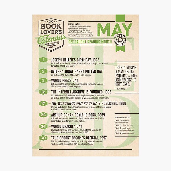 Literary Calendar – May Photographic Print