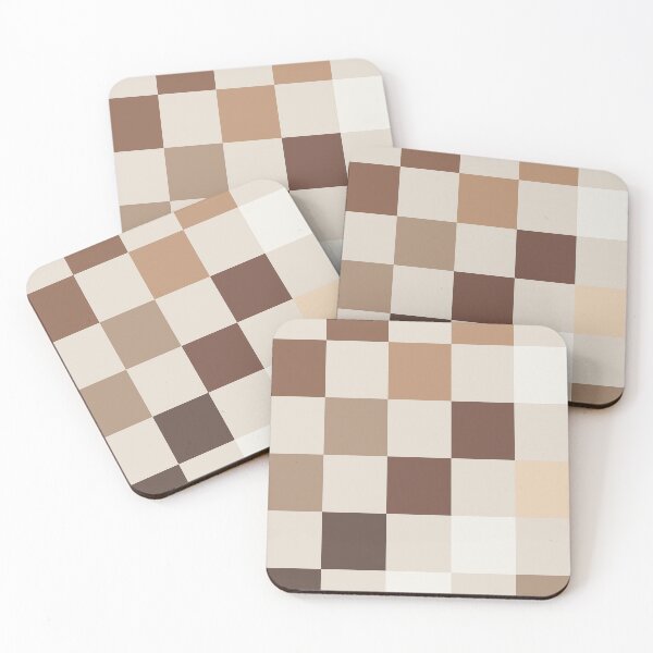 Item preview, White Tan Pattern Brown Checkerboard Print designed and sold by brookemiller801.