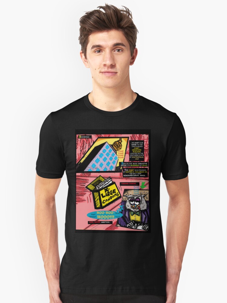 Alternate view of Bird of Steel Comix - Page #3 of 8 (Red Bubble POP-ART COLLECTION SERIES) Slim Fit T-Shirt