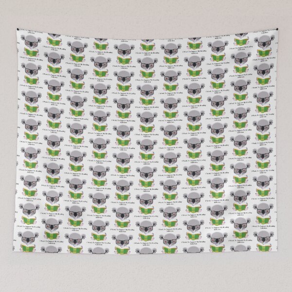 Item preview, I Work To Support My Reading Addiction - Trendy Koala Reading a Book Design Gift Idea For Bookworms, designed and sold by DaGiftsSpace.