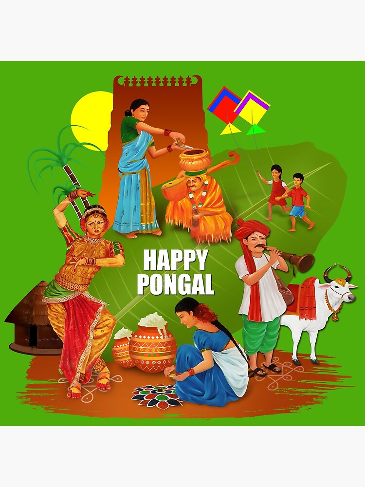Pongal Festival Painting by Meghna Unnikrishnan