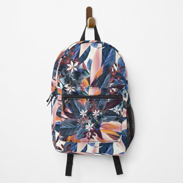 Item preview, Unique Tropical Flowers and Leaves Pattern in Pink and Navy designed and sold by Jaydee001.