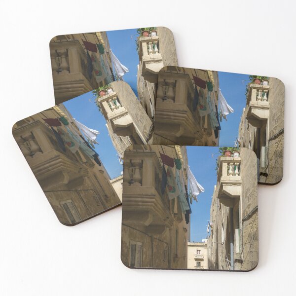 Item preview, Gallivanting Around Valletta Malta - Charming Narrow Street with Drying Laundry designed and sold by Georgia Mizuleva.