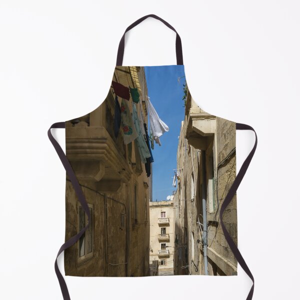 Item preview, Gallivanting Around Valletta Malta - Charming Narrow Street with Drying Laundry designed and sold by Georgia Mizuleva.