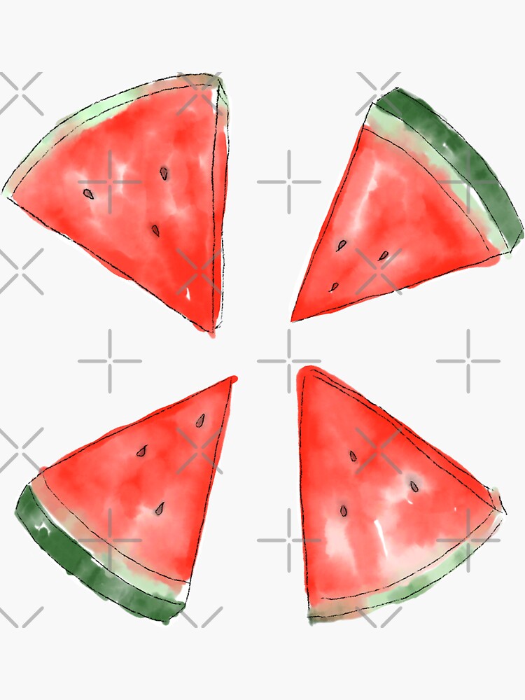 Thumbnail 3 of 3, Sticker, Watermelon in Watercolour designed and sold by ddanyen.