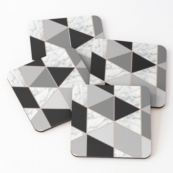 Item preview, Charcoal Marble Geometric Triangle Pattern designed and sold by WearWolfDesigns.