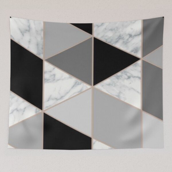 Item preview, Charcoal Marble Geometric Triangle Pattern designed and sold by WearWolfDesigns.