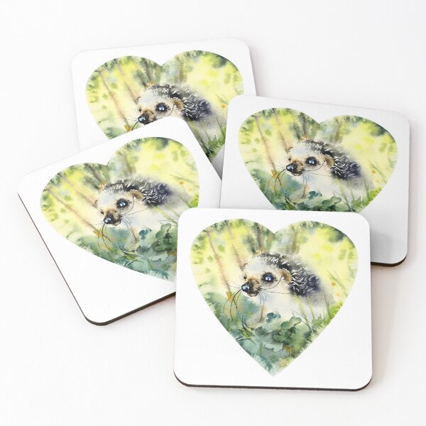 Item preview, Hedgehog-watercolor portrait animals designed and sold by Hartics.