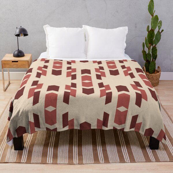 Item preview, Minimal geometric pattern of beige and red shapes designed and sold by CiniArt.