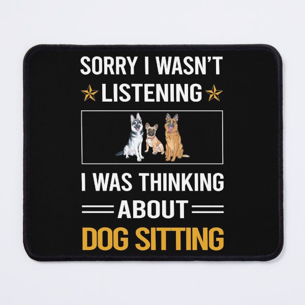 Item preview, Funny Listening Dog Sitting designed and sold by fatherbarliman.