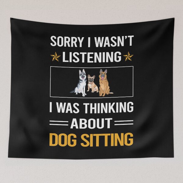 Item preview, Funny Listening Dog Sitting designed and sold by fatherbarliman.