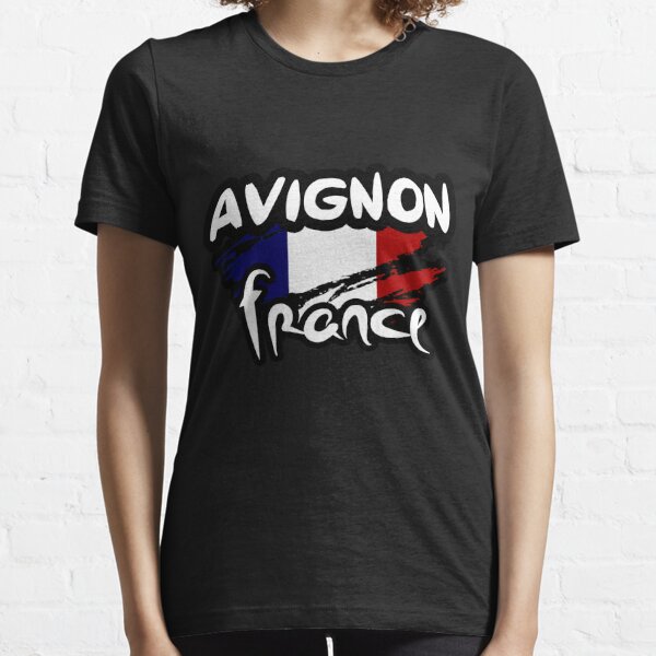 Avignon, France, Avignon France Tattoo Style Scripture, French Flag, Avignon trip souvenir holiday gift Essential T-Shirt