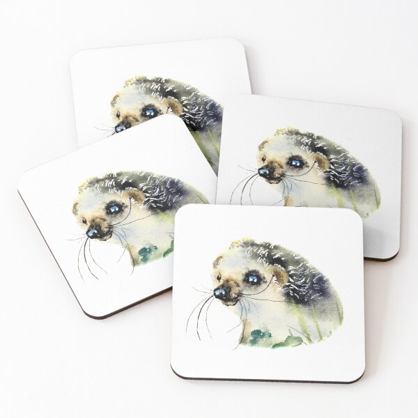 Item preview, Hedgehog-watercolor portrait animals designed and sold by Hartics.