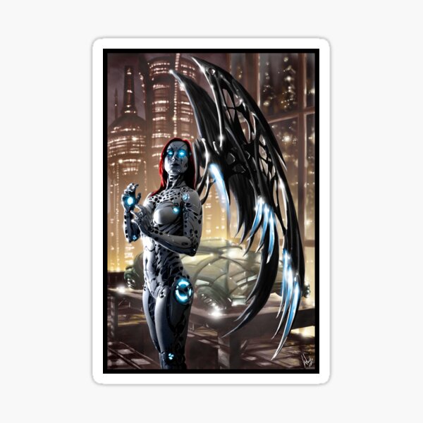 Robot Angel Painting 009 Sticker