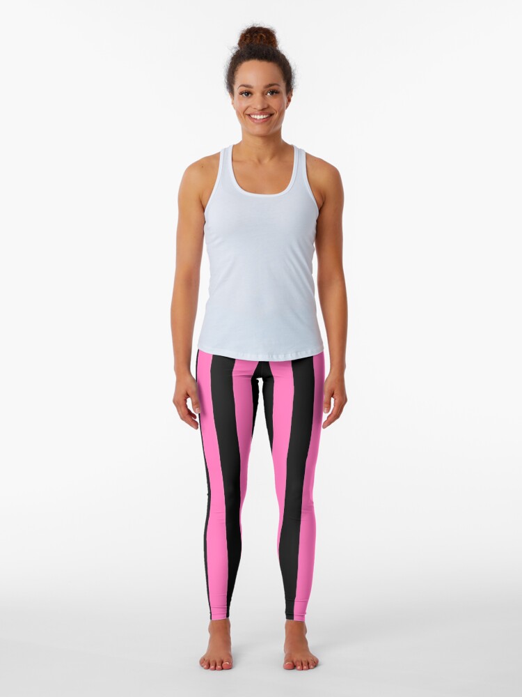 Black and Hot Pink Vertical Stripes Leggings for Sale by starrylite
