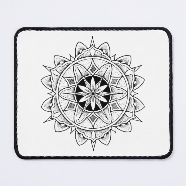 Item preview, Star mandala in pen and ink dotwork designed and sold by René Voortwist Pen and Ink art.