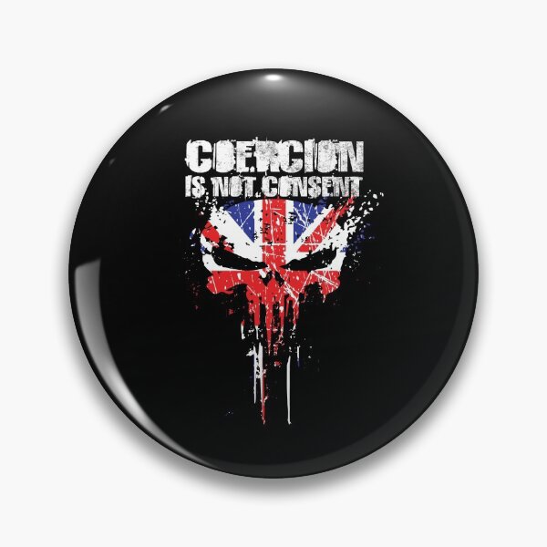 Item preview, Coercion Is Not Consent | UK Flag on Skull designed and sold by DAFIN.